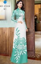 Load image into Gallery viewer, 1 Set - Ao Dai - Traditional Vietnamese Long Dress Collections with Pants - Silk 3D - All Size - Hoa Cuc