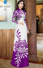 Load image into Gallery viewer, 1 Set - Ao Dai - Traditional Vietnamese Long Dress Collections with Pants - Silk 3D - All Size - Hoa Cuc