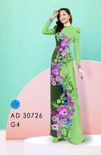 Load image into Gallery viewer, 1 Set - Ao Dai - Traditional Vietnamese Long Dress Collections with Pants - Silk 3D - All Size - Hoa Cuc