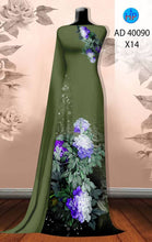Load image into Gallery viewer, 1 Set - Ao Dai - Traditional Vietnamese Long Dress Collections with Pants - Silk 3D - All Size - Hoa Cuc