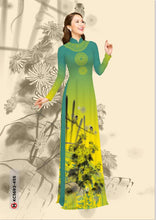 Load image into Gallery viewer, 1 Set - Ao Dai - Traditional Vietnamese Long Dress Collections with Pants - Silk 3D - All Size - Hoa Cuc