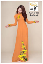 Load image into Gallery viewer, 1 Set - Ao Dai - Traditional Vietnamese Long Dress Collections with Pants - Silk 3D - All Size - Hoa Cuc