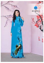 Load image into Gallery viewer, 1 sai - Traditional Vietnamese Long Dress Collections with Pants - Silk 3D - All Size - Hoa Cuc