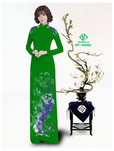 Load image into Gallery viewer, 1 sai - Traditional Vietnamese Long Dress Collections with Pants - Silk 3D - All Size - Hoa Cuc