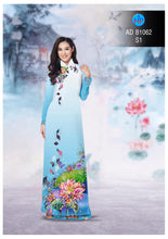 Load image into Gallery viewer, 1 Set - Traditional Vietnamese Long Dress Collections with Pants - Silk 3D - All Size - Hoa Cuc