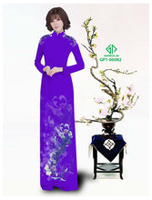 Load image into Gallery viewer, 1 Set - Traditional Vietnamese Long Dress Collections with Pants - Silk 3D - All Size - Hoa Cuc