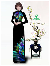 Load image into Gallery viewer, 1 Set - Traditional Vietnamese Long Dress Collections with Pants - Silk 3D - All Size - Hoa Cuc
