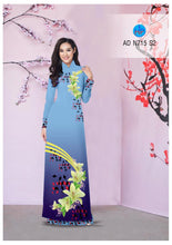 Load image into Gallery viewer, 1 Set - Traditional Vietnamese Long Dress Collections with Pants - Silk 3D - All Size - Hoa Cuc