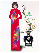 Load image into Gallery viewer, 1 Set - Traditional Vietnamese Long Dress Collections with Pants - Silk 3D - All Size - Hoa Cuc
