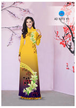 Load image into Gallery viewer, 1 Set - Traditional Vietnamese Long Dress Collections with Pants - Silk 3D - All Size - Hoa Cuc