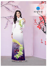 Load image into Gallery viewer, 1 Set - Traditional Vietnamese Long Dress Collections with Pants - Silk 3D - All Size - Hoa Cuc