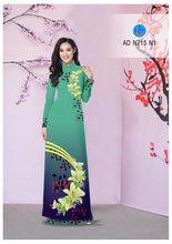 Load image into Gallery viewer, 1 Set - Traditional Vietnamese Long Dress Collections with Pants - Silk 3D - All Size - Hoa Cuc