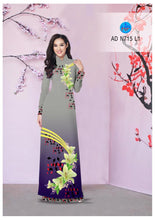 Load image into Gallery viewer, 1 Set - Traditional Vietnamese Long Dress Collections with Pants - Silk 3D - All Size - Hoa Cuc