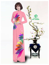 Load image into Gallery viewer, 1 Set - Traditional Vietnamese Long Dress Collections with Pants - Silk 3D - All Size - Hoa Cuc