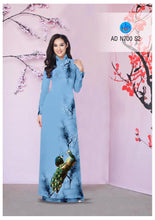 Load image into Gallery viewer, 1 Set - Traditional Vietnamese Long Dress Collections with Pants - Silk 3D - All Size - Hoa Cuc