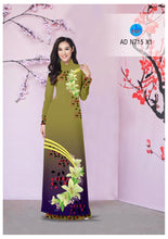 Load image into Gallery viewer, 1 Set - Traditional Vietnamese Long Dress Collections with Pants - Silk 3D - All Size - Hoa Cuc