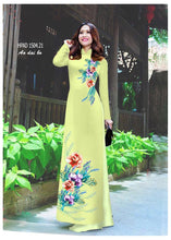 Load image into Gallery viewer, 1 Set - Traditional Vietnamese Long Dress Collections with Pants - Silk 3D - All Size - Hoa Cuc