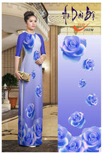 Load image into Gallery viewer, 1 Set - Traditional Vietnamese Long Dress Collections with Pants - Silk 3D - All Size - Hoa Cuc