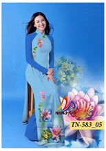 Load image into Gallery viewer, 1 Set - Traditional Vietnamese Long Dress Collections with Pants - Silk 3D - All Size - Hoa Cuc