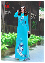 Load image into Gallery viewer, 1 Set - Traditional Vietnamese Long Dress Collections with Pants - Silk 3D - All Size - Hoa Cuc