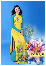Load image into Gallery viewer, 1 Set - Traditional Vietnamese Long Dress Collections with Pants - Silk 3D - All Size - Hoa Cuc