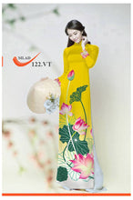 Load image into Gallery viewer, 1 Set - Traditional Vietnamese Long Dress Collections with Pants - Silk 3D - All Size - Hoa Cuc