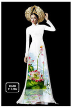 Load image into Gallery viewer, 1 Set - Traditional Vietnamese Long Dress Collections with Pants - Silk 3D - All Size - Hoa Cuc