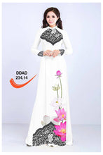 Load image into Gallery viewer, 1 Set - Traditional Vietnamese Long Dress Collections with Pants - Silk 3D - All Size - Hoa Cuc