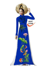 Load image into Gallery viewer, 1 Set - Traditional Vietnamese Long Dress Collections with Pants - Silk 3D - All Size - Hoa Cuc