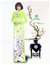 Load image into Gallery viewer, 1 Set - Traditional Vietnamese Long Dress Collections with Pants - Silk 3D - All Size - Hoa Cuc