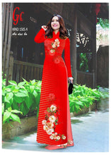 Load image into Gallery viewer, 1 Set - Traditional Vietnamese Long Dress Collections with Pants - Silk 3D - All Size - Hoa Cuc