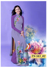 Load image into Gallery viewer, 1 Set - Traditional Vietnamese Long Dress Collections with Pants - Silk 3D - All Size - Hoa Cuc