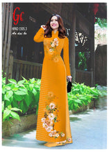 Load image into Gallery viewer, 1 Set - Traditional Vietnamese Long Dress Collections with Pants - Silk 3D - All Size - Hoa Cuc