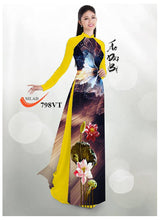 Load image into Gallery viewer, 1 Set - Traditional Vietnamese Long Dress Collections with Pants - Silk 3D - All Size - Hoa Cuc