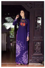 Load image into Gallery viewer, 1 Set - Traditional Vietnamese Long Dress Collections with Pants - Silk 3D - All Size - Hoa Cuc