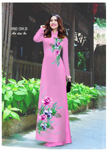 Load image into Gallery viewer, 1 Set - Traditional Vietnamese Long Dress Collections with Pants - Silk 3D - All Size - Hoa Cuc