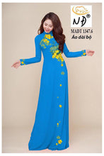 Load image into Gallery viewer, 1 Set - Ao Dai - Traditional Vietnamese Long Dress Collections with Pants - Silk 3D - All Size - Hoa Cuc
