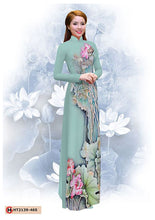 Load image into Gallery viewer, 1 Set - Ao Dai - Traditional Vietnamese Long Dress Collections with Pants - Silk 3D - All Size - Hoa Cuc
