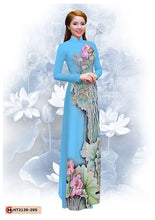 Load image into Gallery viewer, 1 Set - Ao Dai - Traditional Vietnamese Long Dress Collections with Pants - Silk 3D - All Size - Hoa Cuc