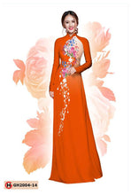 Load image into Gallery viewer, 1 Set - Ao Dai - Traditional Vietnamese Long Dress Collections with Pants - Silk 3D - All Size - Hoa Cuc