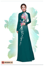 Load image into Gallery viewer, 1 Set - Ao Dai - Traditional Vietnamese Long Dress Collections with Pants - Silk 3D - All Size - Hoa Cuc