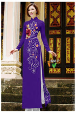 Load image into Gallery viewer, 1 Set - Ao Dai - Traditional Vietnamese Long Dress Collections with Pants - Silk 3D - All Size - Hoa Cuc
