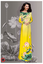 Load image into Gallery viewer, 1 Set - Ao Dai - Traditional Vietnamese Long Dress Collections with Pants - Silk 3D - All Size - Hoa Cuc
