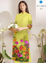 Load image into Gallery viewer, 1 Set - Ao Dai - Traditional Vietnamese Long Dress Collections with Pants - Silk 3D - All Size - Hoa Cuc