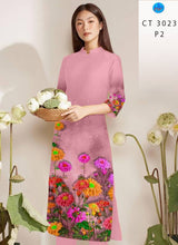 Load image into Gallery viewer, 1 Set - Ao Dai - Traditional Vietnamese Long Dress Collections with Pants - Silk 3D - All Size - Hoa Cuc