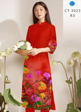 Load image into Gallery viewer, 1 Set - Ao Dai - Traditional Vietnamese Long Dress Collections with Pants - Silk 3D - All Size - Hoa Cuc