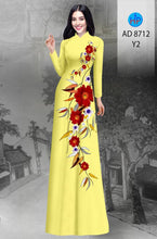Load image into Gallery viewer, 1 Set - Ao Dai - Traditional Vietnamese Long Dress Collections with Pants - Silk 3D - All Size - Hoa Cuc