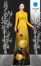 Load image into Gallery viewer, 1 Set - Ao Dai - Traditional Vietnamese Long Dress Collections with Pants - Silk 3D - All Size - Hoa Cuc