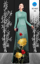 Load image into Gallery viewer, 1 Set - Ao Dai - Traditional Vietnamese Long Dress Collections with Pants - Silk 3D - All Size - Hoa Cuc