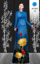 Load image into Gallery viewer, 1 Set - Ao Dai - Traditional Vietnamese Long Dress Collections with Pants - Silk 3D - All Size - Hoa Cuc